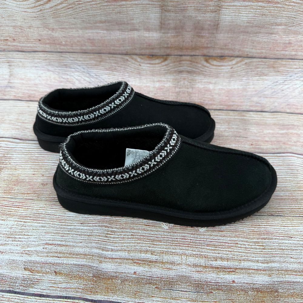 Kirkland Signature Unisex Shearling Slippers Black Suede Tasman M 8 W 7 7771737
